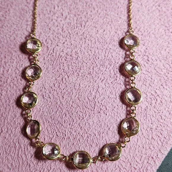 JTV Rose Gold and Clear Crystal Station Necklace - Picture 8 of 9